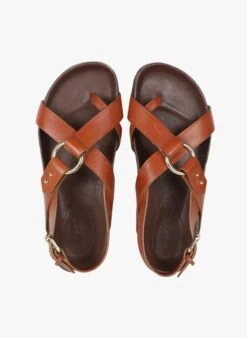 Soeur MEXICO - Sandales Plates En Cuir | Marron -Soeur 2824660