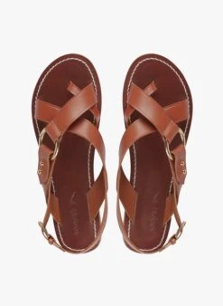 Soeur Sandales Plates En Cuir | Marron -Soeur 2831476