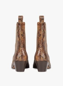 Soeur GAZETTE - Bottines En Cuir Imprimé Motif Python | Marron -Soeur 3025958