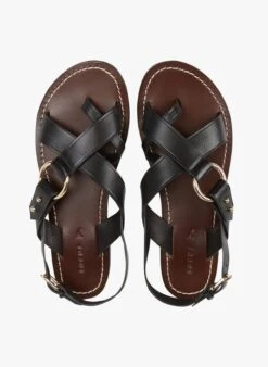 Soeur Sandales Plates En Cuir | Noir -Soeur 3456431