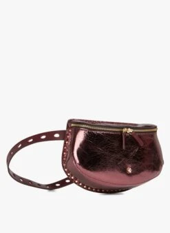 LA LILI - Banane En Cuir Métallisé | Rouge -Soeur 3775610