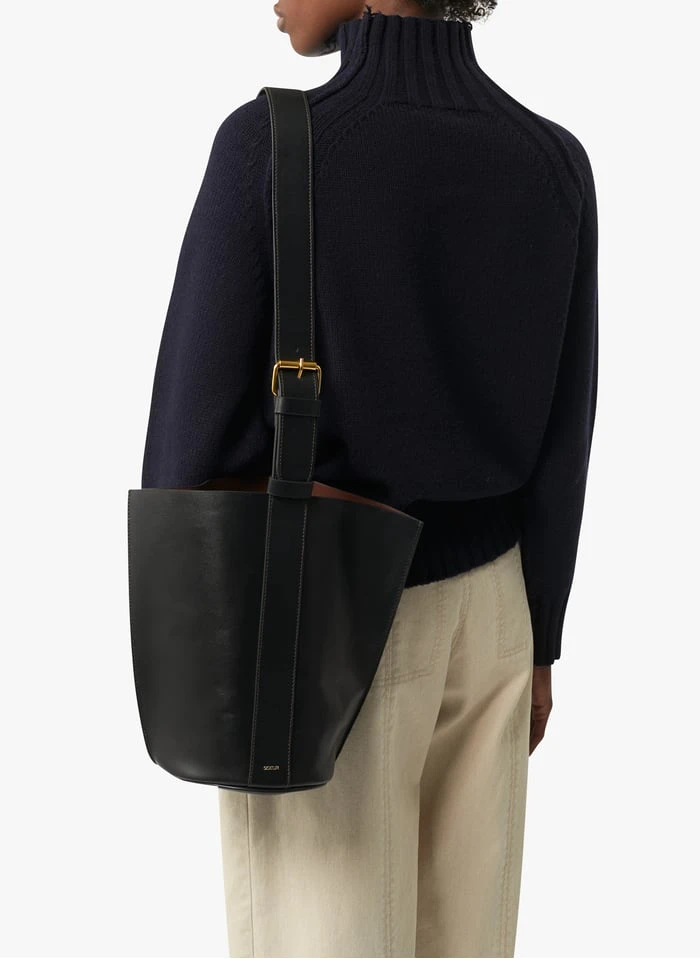 Soeur SAUL MINI - Sac Seau En Cuir Souple | Noir 2 Soeur SAUL MINI - Sac Seau En Cuir Souple | Noir – Image 2