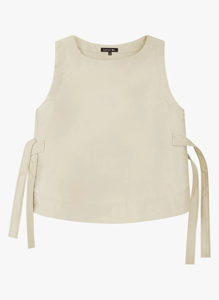 Soeur TISHKA - Top Col Rond En Toile De Coton | Beige 3 Soeur TISHKA - Top Col Rond En Toile De Coton | Beige – Image 3