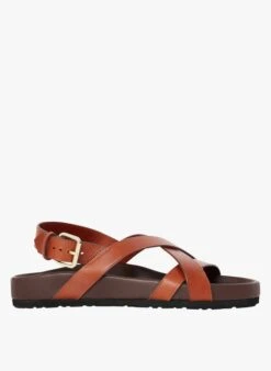 Soeur TULSA - Sandales Plates En Cuir | Noir