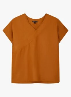 Soeur UZES - Top Ample Col V En Lin | Marron -Soeur 3985010