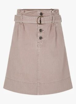 Soeur MUGUET - Jupe Courte Ceinturée En Coton Denim | Violet -Soeur 3985034