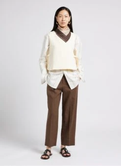 Soeur SARAJEVO - Pantalon Droit Chiné En Lin | Marron -Soeur 4009701 1