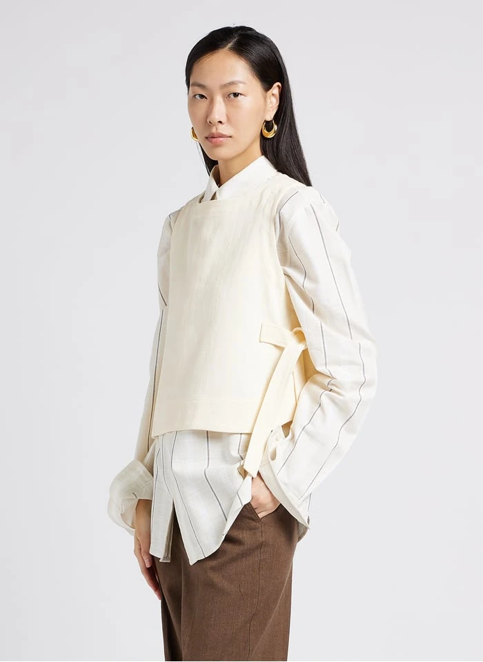 Soeur TISHKA - Top Col Rond En Toile De Coton | Beige 5 Soeur TISHKA - Top Col Rond En Toile De Coton | Beige – Image 5