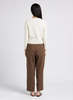 Soeur SARAJEVO - Pantalon Droit Chiné En Lin | Marron -Soeur 4009705 1