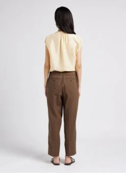 Soeur SARAJEVO - Pantalon Droit Chiné En Lin | Marron -Soeur 4009714 1