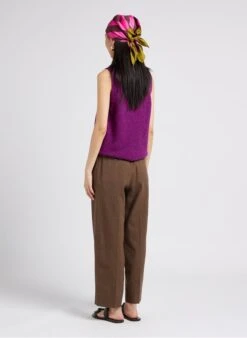 Soeur SARAJEVO - Pantalon Droit Chiné En Lin | Marron -Soeur 4009718 1