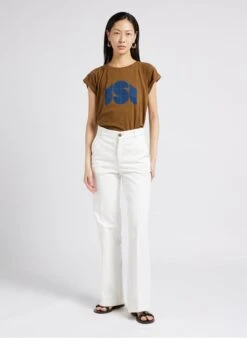 Soeur VALENTINA - Tee-shirt Col Rond Sérigraphié En Coton Mélangé | Marron -Soeur 4009756 1