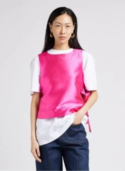 Soeur TISHKA - Top Sans Manches En Satin | Rose -Soeur 4009780