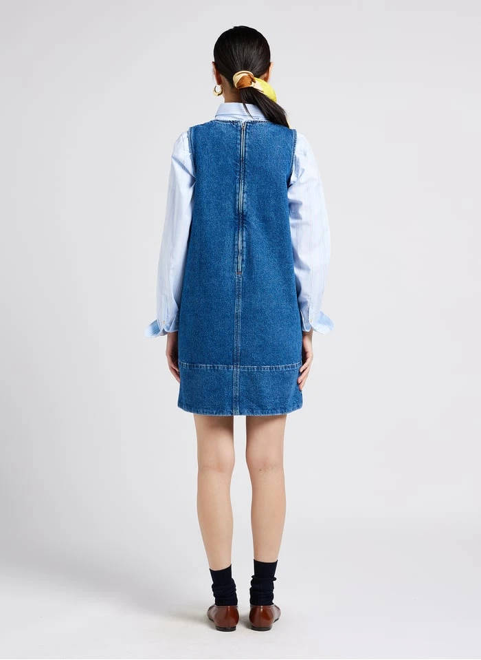 Soeur MITSOUKO - Robe Courte En Coton Denim | Jean Délavé 6 Soeur MITSOUKO - Robe Courte En Coton Denim | Jean Délavé – Image 6