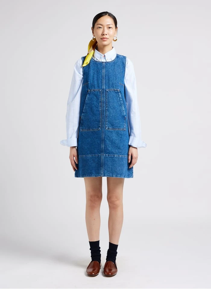 Soeur MITSOUKO - Robe Courte En Coton Denim | Jean Délavé 5 Soeur MITSOUKO - Robe Courte En Coton Denim | Jean Délavé – Image 5