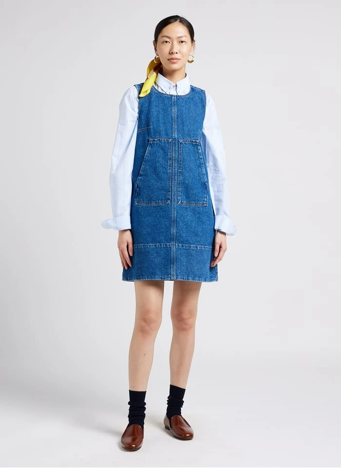 Soeur MITSOUKO - Robe Courte En Coton Denim | Jean Délavé 1 Soeur MITSOUKO - Robe Courte En Coton Denim | Jean Délavé