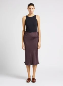 Soeur FEVER - Jupe Midi Fluide En Satin | Kaki -Soeur 4012158