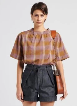 Soeur URBAINE - Blouse à Carreaux En Voile De Coton | Multicolore