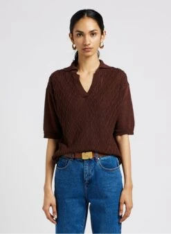 Soeur TILOUP - Pull Torsadé En Lin Et Coton | Marron -Soeur 4044062