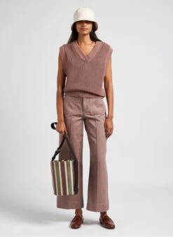 Soeur PAX - Pull Col V En Coton | Marron -Soeur 4052101 2