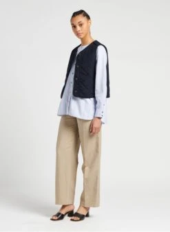 Soeur ULLA - Gilet En Gabardine De Laine | Bleu -Soeur 4098709