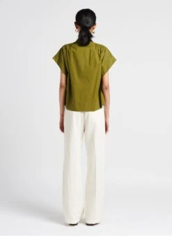 Soeur MADAGASCAR - Blouse Col V En Popeline De Coton | Vert 9 Soeur MADAGASCAR - Blouse Col V En Popeline De Coton | Vert -Soeur 4114933