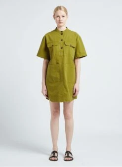 Soeur UNIQUE - Robe Courte En Coton Lavé | Vert -Soeur 4137794