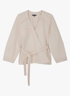 Soeur TAHO - Veste Kimono Croisée En Coton Bio | Beige -Soeur 4152160