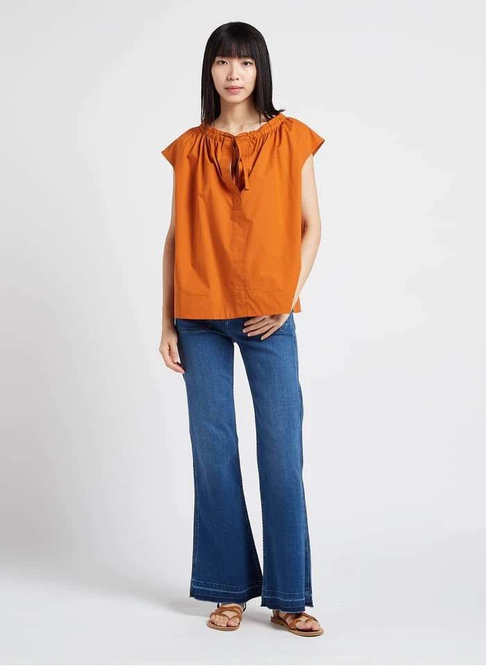 Soeur TANGER - Top En Popeline De Coton | Orange 6 Soeur TANGER - Top En Popeline De Coton | Orange – Image 6