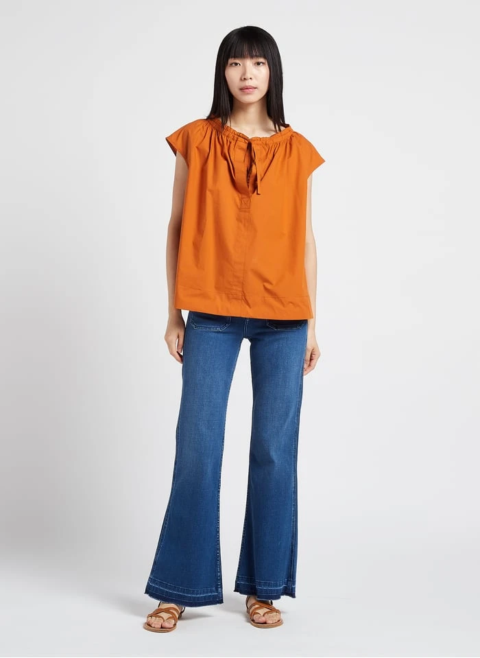 Soeur TANGER - Top En Popeline De Coton | Orange 4 Soeur TANGER - Top En Popeline De Coton | Orange – Image 4