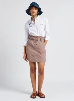 Soeur MUGUET - Jupe Courte Ceinturée En Coton Denim | Violet -Soeur 4157192