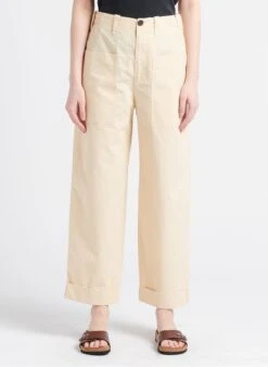 Soeur THABOR - Pantalon Large En Coton Lavé | Beige