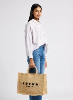 Soeur PAPAYE - Cabas En Paille Naturelle | Noir -Soeur 4220881