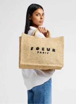Soeur PAPAYE - Cabas En Paille Naturelle | Noir -Soeur 4220882