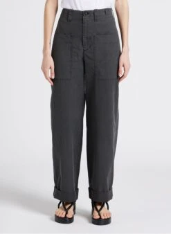 Soeur THABOR - Pantalon Large En Coton Lavé | Gris