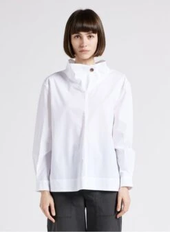 Soeur UMEA - Top à Col Montant En Popeline De Coton | Blanc