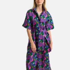 Soeur Robe Mi-longue Imprimée En Soie WITTY