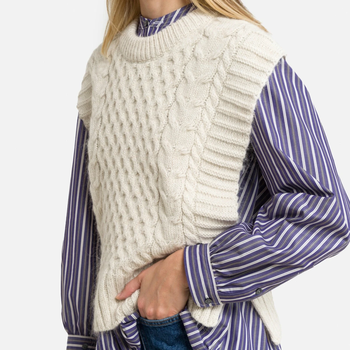 Soeur Pull Col Rond Sans Manches Maille Tricot VEGAS 3 Soeur Pull Col Rond Sans Manches Maille Tricot VEGAS – Image 3