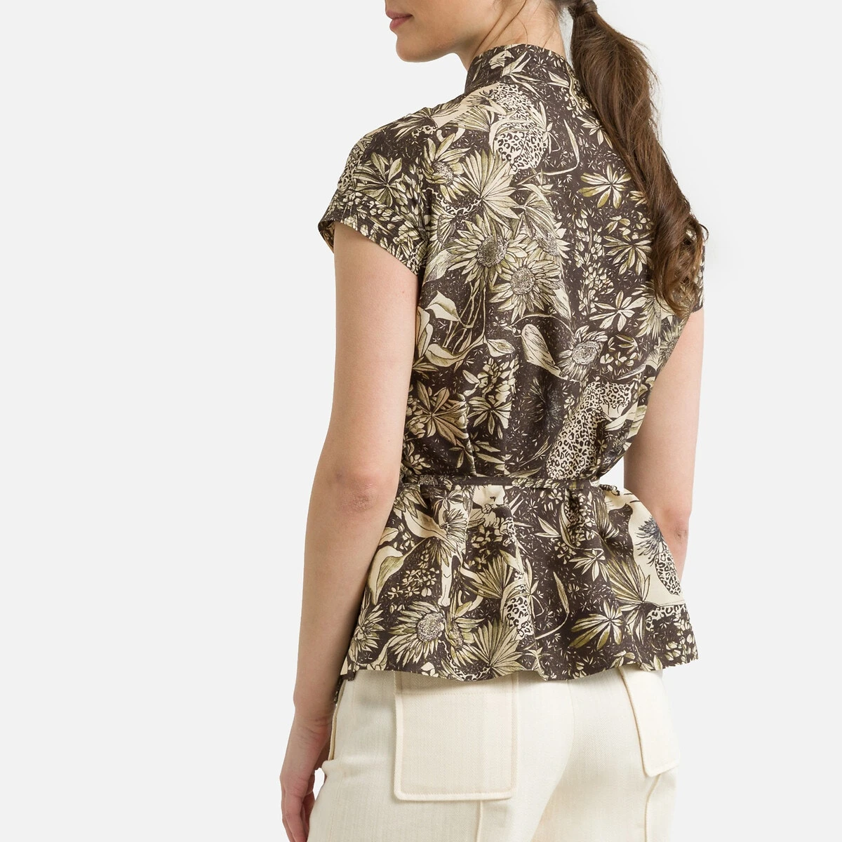 Soeur Blouse Imprimée Col Montant, Manches Courtes TARO 4 Soeur Blouse Imprimée Col Montant, Manches Courtes TARO – Image 4