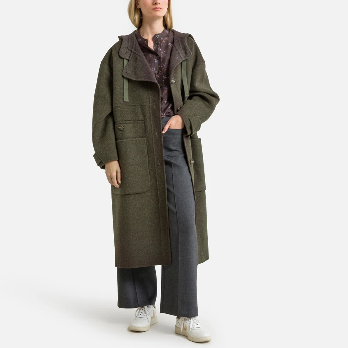 Soeur Manteau Long Capuche Boutonnée RAOUL 2 Soeur Manteau Long Capuche Boutonnée RAOUL – Image 2